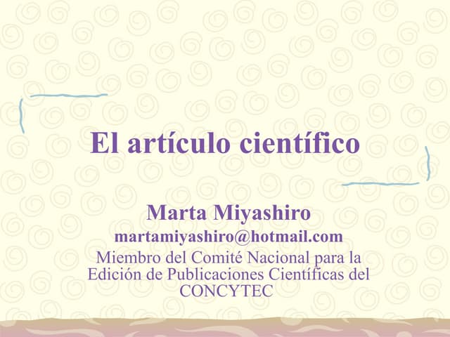 El articulo cientifico